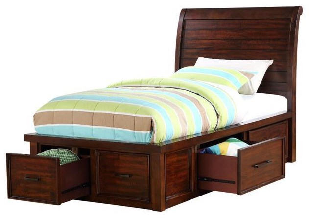 HH HAYWARD 75564 TWIN SLEIGH BED WITH STORAGE DRAWERS | Walker's